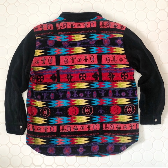 Chico’s Aztec Boho Cozy Black Jacket ZIP Up Top 3 - Picture 4 of 5